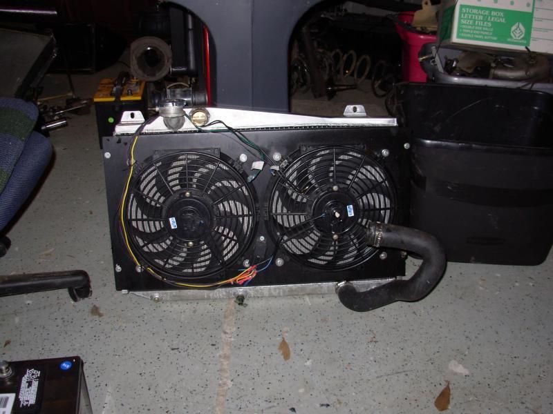Griffin Radiator with Adrenaline Shroud and twin Spal fans Toyota